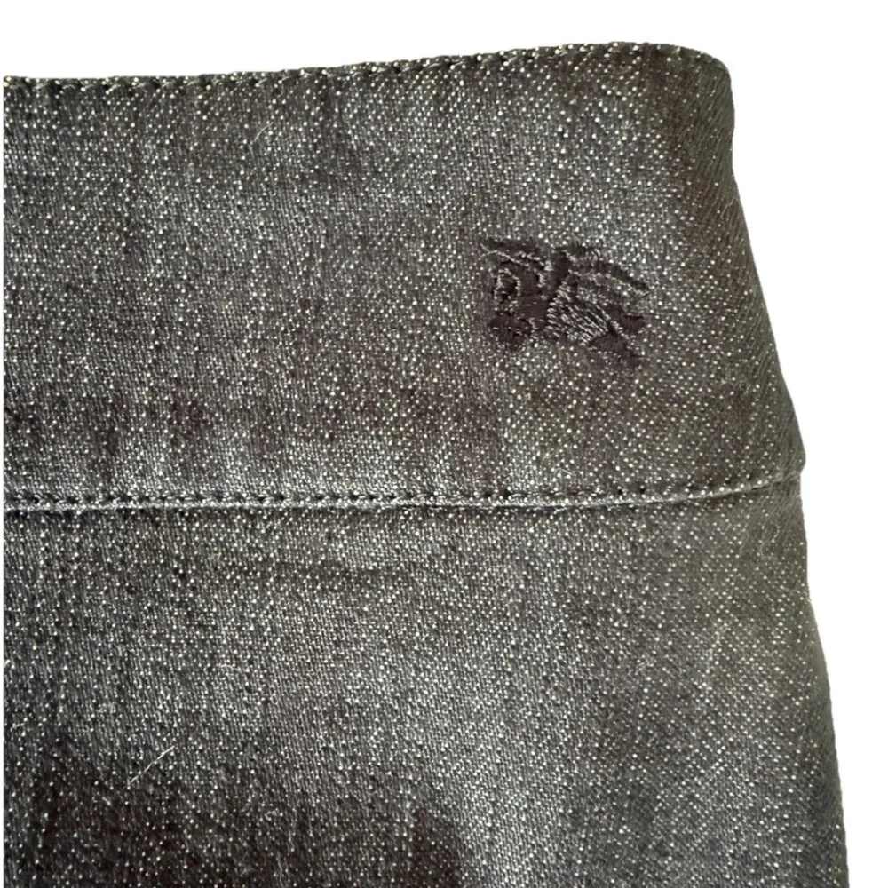 Burberry London Womens Black Pencil Skirt Pockets Zip Front Denim Straight 42 - Picture 15 of 17